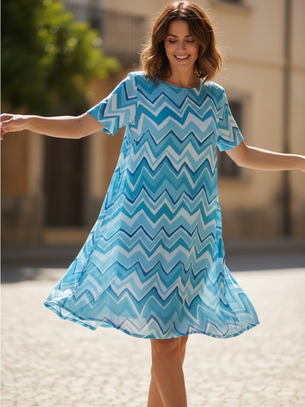 Missoni Blue Chevron Shift Dress